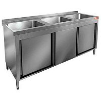 Стол с дверцами-купе и моечной ванной HICOLD НСЗК3М-16/7Б