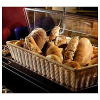 Корзина для хлеба прямоуг. 52,5х32х29,5 см. (GN 1/1) полиротанг, крышка Roll-Top поликарбонат Pinti