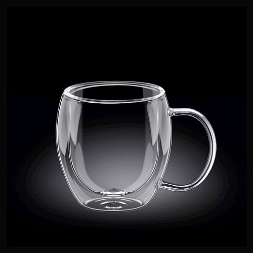 Кружка 400 мл. d=85 мм. h=110 мм. с двойными стенками Термостекло Wilmax /1/48/