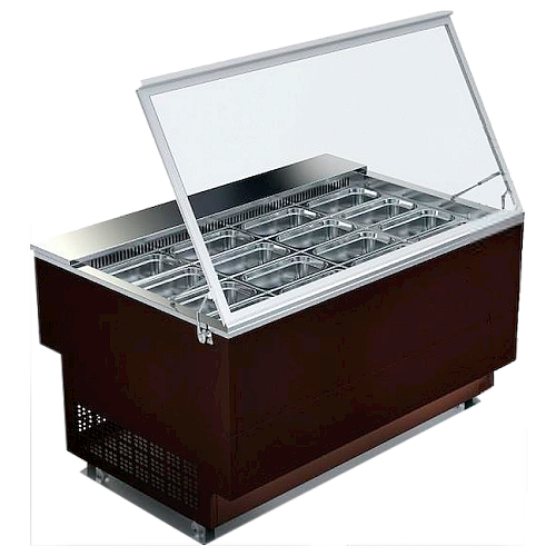 Салатница Glacier Берта 1.0 со стеклянной крышкой на пневмодоводчиках