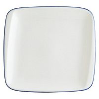 Тарелка прямоугольная 220*200 мм. без полей Ретро синий край, форма Мув /1/12/