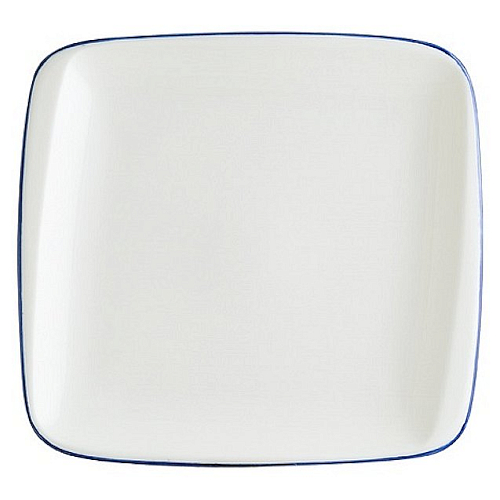 Тарелка прямоугольная 220*200 мм. без полей Ретро синий край, форма Мув /1/12/