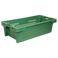 Ящик 800*400*225 мм. для рыбы конусный перфорир, зеленый /1/90/