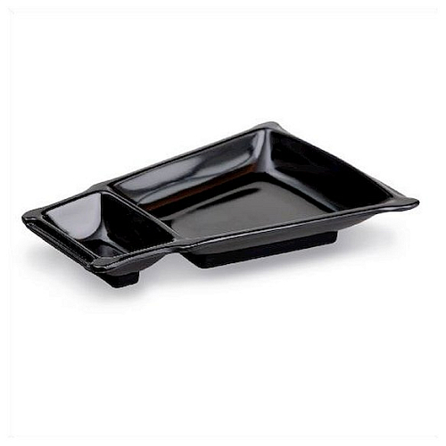 Блюдо с подсоусником 22,9*16см "Черный"