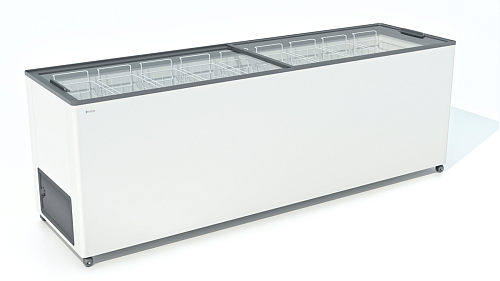 Ларь морозильный FROSTOR F 800 С (прямое стекло, серый)