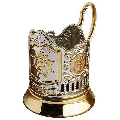 Подстаканник никелир. с позолотой Штурвал /1/