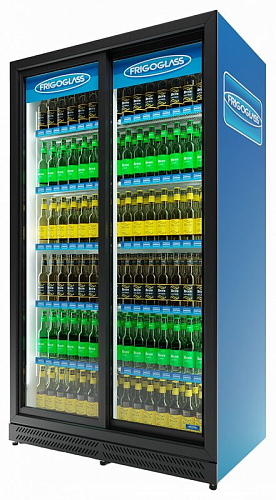 Холодильный шкаф Frigoglass Super 16 FFSD SD (R290) (бел.корпус, бел.кабинет, черн.рамка дв., двери купе, 2Led, 6полок, 6цд, контроллер, откл.освещен.