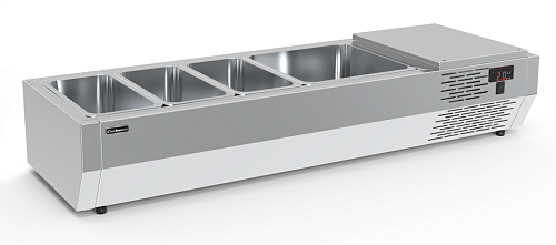 Витрина для ингредиентов Полюс Carboma A40 SM 1,2 без крышки (3 GN1/3+1 GN1/2)