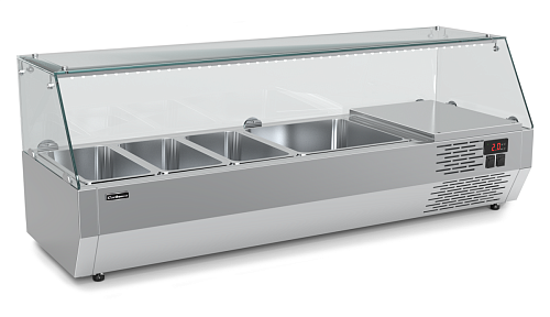 Витрина для ингредиентов Полюс Carboma A40 SM 1,2-G с колпаком (3 GN1/3+1 GN1/2)