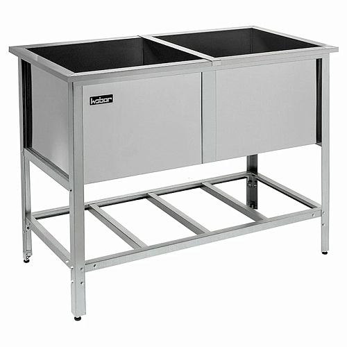 Ванна моечная двухсекционная сварная Кобор ВМС/2-120/60