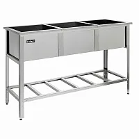 Ванна моечная трехсекционная сварная Кобор ВМС/3-175/60/430