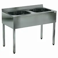 Ванна моечная цельнотянутая двухсекционная Кобор ВМЦФ/2-140/70