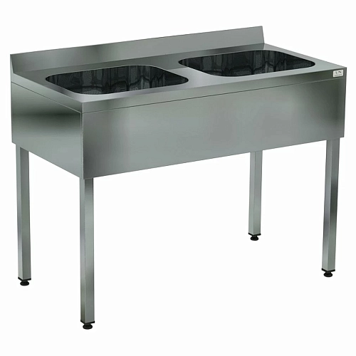 Ванна моечная цельнотянутая двухсекционная Кобор ВМЦФ/2-140/70