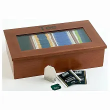 Контейнер для пакетиков чая 4 отд. 33,5*20*9 см. дерево, коричневая APS