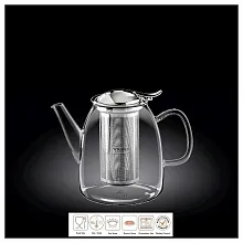 Чайник заварочный 600 мл, с откидной крышкой и колбой нерж. Thermo Glass Wilmax/1/24/