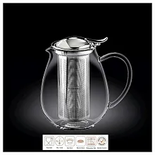 Чайник заварочный 1300 мл, с откидной крышкой и колбой нерж.Thermo Glass Wilmax/1/18/