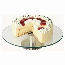 Подставка для торта d=30 см. h=7 см. вращающ. стекло, нерж. APS /1/