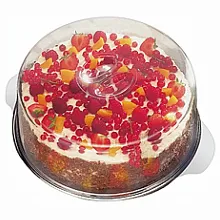 Блюдо для торта d=30 см. нерж. с крышкой h=11 см. APS /1/