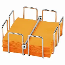 Салфетница нерж. горизонтальная 13,5*13,5 см. (салфетки 24*24 см) с держат. APS /1/