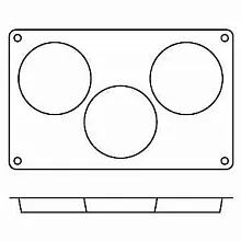 Форма силиконовая для заморозки и выпечки "Бисквит" 3 порц. d=103 h=20 мм. (SA0042) /1/