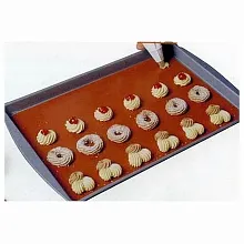 Коврик для выпечки 40*30 см. силиконовый красный (RRUS) /1/