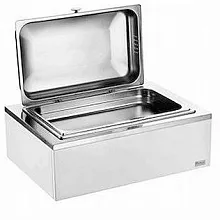 Мармит для сервировки, GN1/1-65 с горелками, крышка нерж. на дерев. подставке, цвет белый Pinti