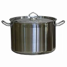 Котел 20 л. нерж. d=30 см. h=30 см. тройное дно (индукция) с крышк. MGSteel /1/