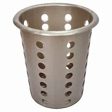 Емкость для столовых приборов (стакан) d=95 мм. h=130 мм. перфор. пластик цвет стальной MG /1/17/