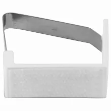 Зажим для скатерти белый с липучкой /пластина /1/100/