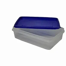 Контейнер для продуктов прямоуг. 1,3 л 22*14,5*6 см с синей крышкой MG /1/60/