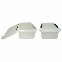 Контейнер для продуктов прямоуг. 6 л 30*23*12 см с зеленым зажимом MG /1/12/