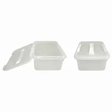 Контейнер для продуктов прямоуг. 6 л 30*23*12 см с ручкой с белым зажимом MG /1/12/