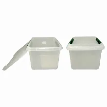 Контейнер для продуктов прямоуг. 8 л 30*23*16 см с зеленым зажимом MG /1/10/