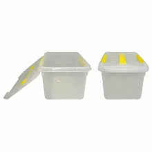 Контейнер для продуктов прямоуг. 8 л 30*23*16 см с ручкой с желтым зажимом MG /1/10/