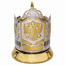 Подстаканник никелир. с позолотой Герб РФ /1/