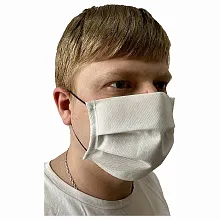 Маска защитная одноразовая 3-х слойная из спанбонда на резинках /100/