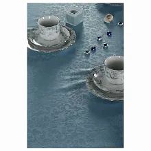 Скатерть 145*180 см. голубая мелкий цветок /3/