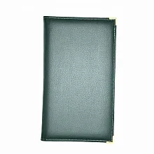 Папка-карта вин 32,5*18,5см кож.зам.-шелк зеленая съемные файлы