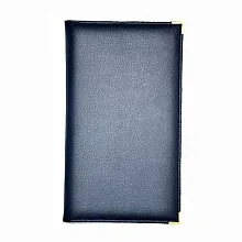 Папка-карта вин 32,5*18,5см кож.зам.-шелк синяя съемные файлы (322) /1/