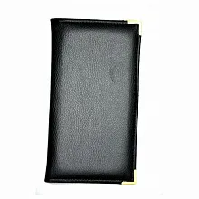 Папка-карта вин 32,5*18,5см кож.зам.-шелк черная съемные файлы (318) /1/