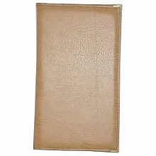 Папка для счетов 22*11см кож.зам.-шелк бежевая (319) /1/