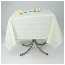 Скатерть 145*250 см. молоко клетка /3/