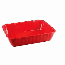 Салатник 2 л. 260*175*80 мм с волнистыми краями красный Рс /1/9/