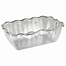 Салатник 2 л. 260*175*80 с волнистыми краями прозрачный Рс /1/9/