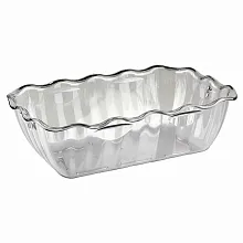 Салатник 4 л. 330*265*80 мм с волнистыми краями прозрачный Рс /1/14/