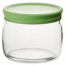 Банка для сыпучих продуктов 500 мл. с зеленой кр. Чешни Б /1/12/