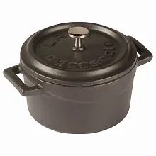 Кастрюля порц. 0,80 л. чугун d=14 см. черная LAVA матовая