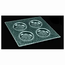 Тарелка квадратная 200*200 мм. прозрачное стекло 3D (2020-4099-15-003) /1/