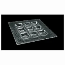 Тарелка 200*200 мм. 9-ти секционная прозрачное стекло 3D (2020-9044-24-003) /1/