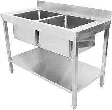Ванна моечная с бортом VIATTO STD245A 1200х600х850 мм нерж.